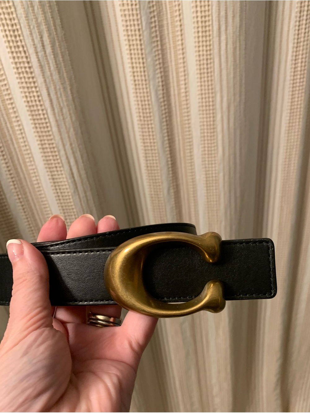 Reversible brown/black Leather Coach Belt